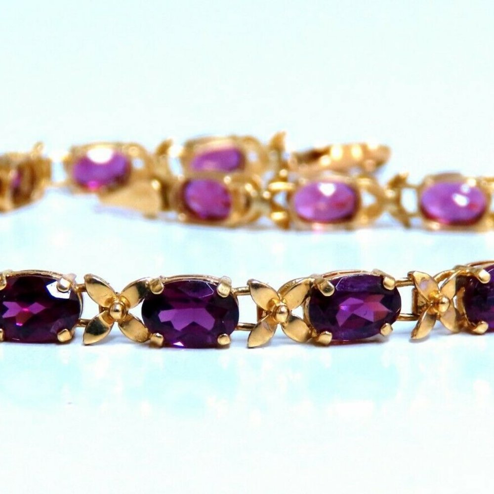 5.50ct Natural Rhodolite Garnet Bracelet 14kt*